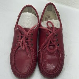 SAS Women's Bounce Comfort Shoes Size 7.5 M Red Leather Lace Up Orthopedic
